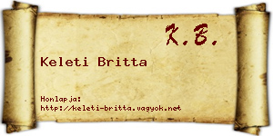 Keleti Britta névjegykártya